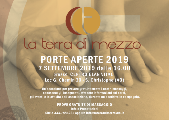 porte aperte 2019 - La terra di Mezzo -Formazione Massaggi Aosta